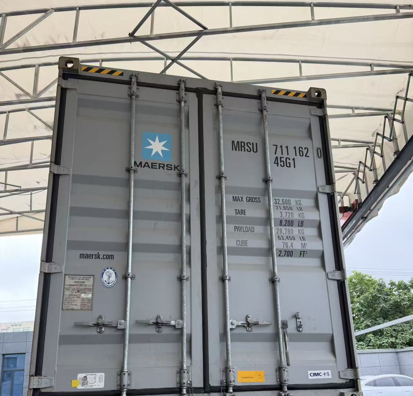 Container two: a closed container ready to leave