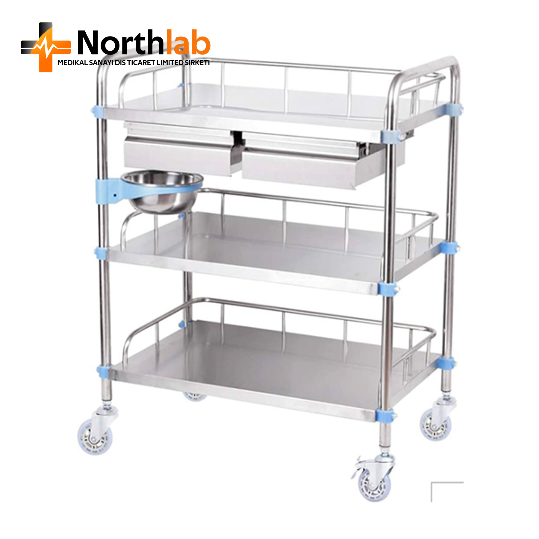 Stainless Steel Detachable Three Layer Treatment Trolley