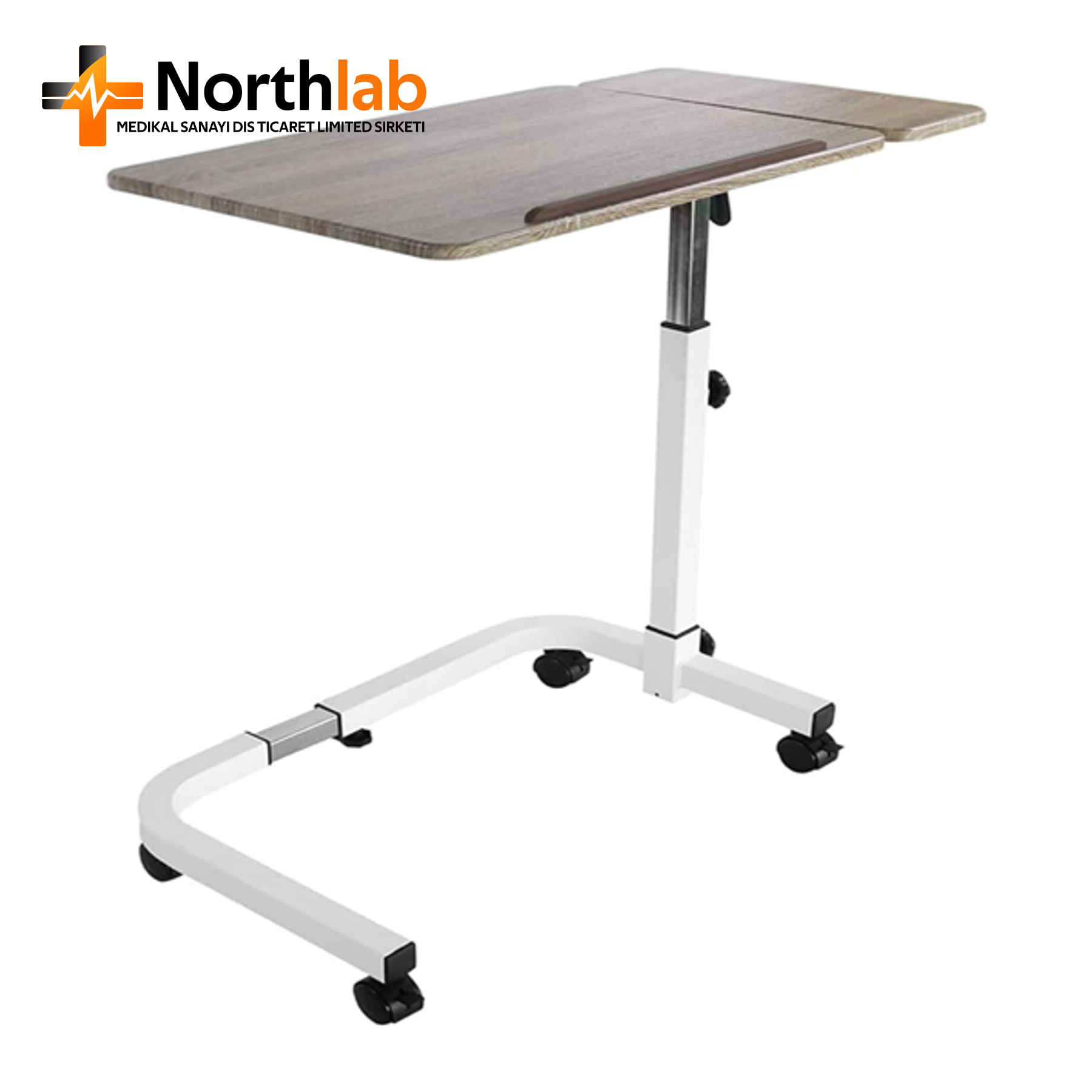 Adjustable Over Bed Rolling Table
